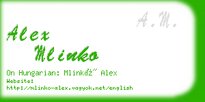 alex mlinko business card